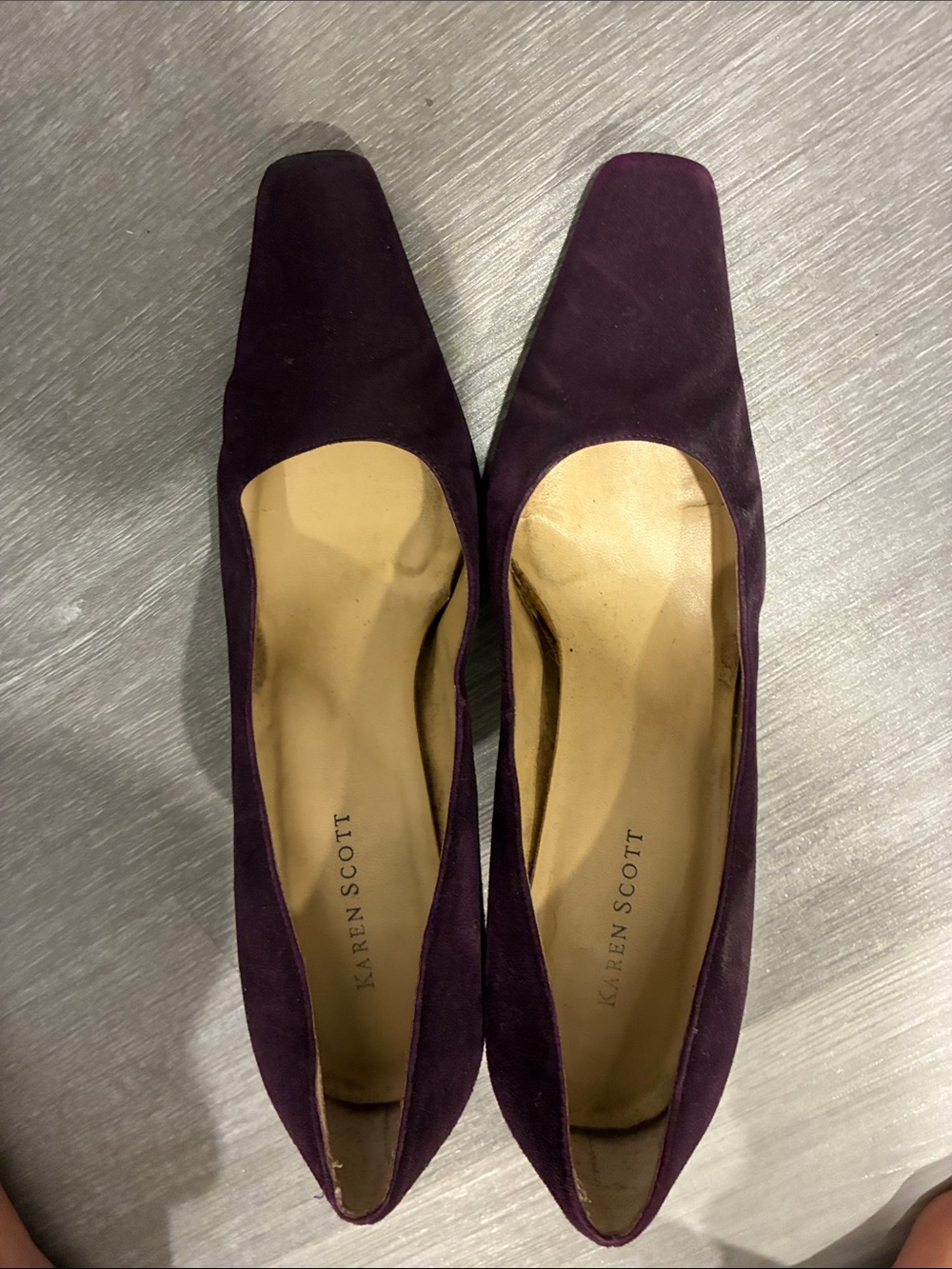 Karen Scott Plum Suede Square-Toe Flats